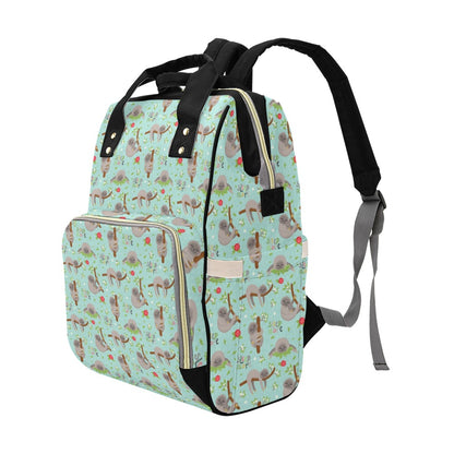 Sloth Print Design LKS305 Diaper Bag Backpack