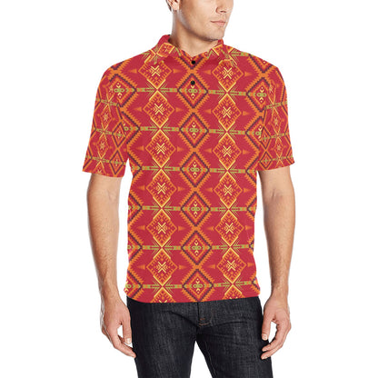 Southwest Pattern Print Design LKS305 Men Polo Shirt
