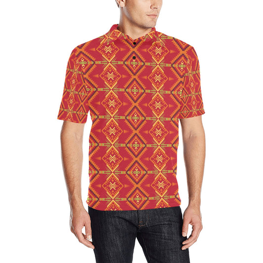 Southwest Pattern Print Design LKS305 Men Polo Shirt