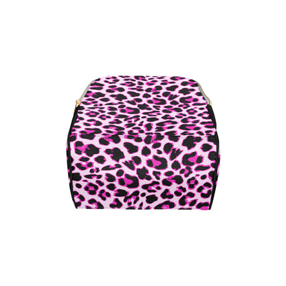 Pink Leopard Print Diaper Bag Backpack