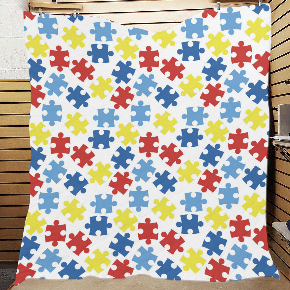 Autism Awareness Pattern Print Design 04 Premium Quilt
