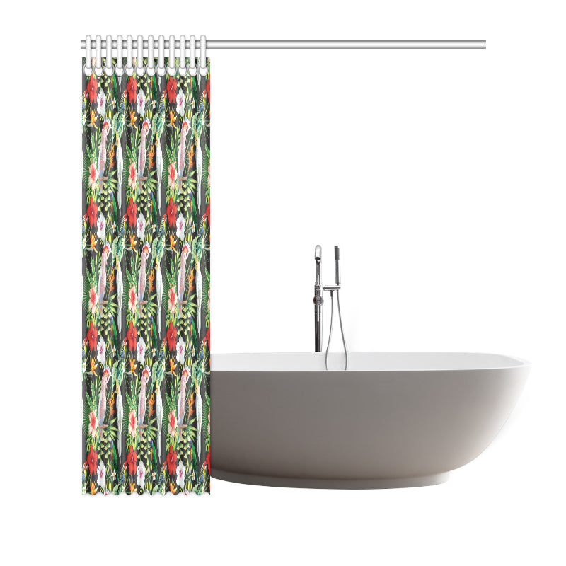 Tropical Flower Pattern Print Design TF03 Shower Curtain