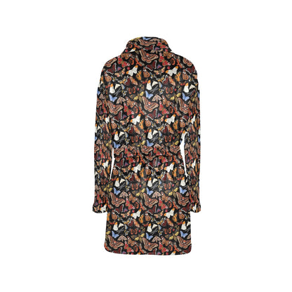 Butterfly Pattern Print Design 08 Women's Fleece Robe