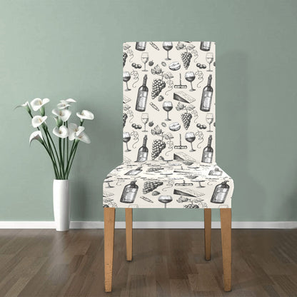 Wine Themed Print Design LKS306 Dining Chair Slipcover