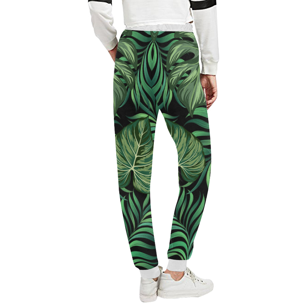 Green Fresh Tropical Palm Leaves Unisex Sweatpants