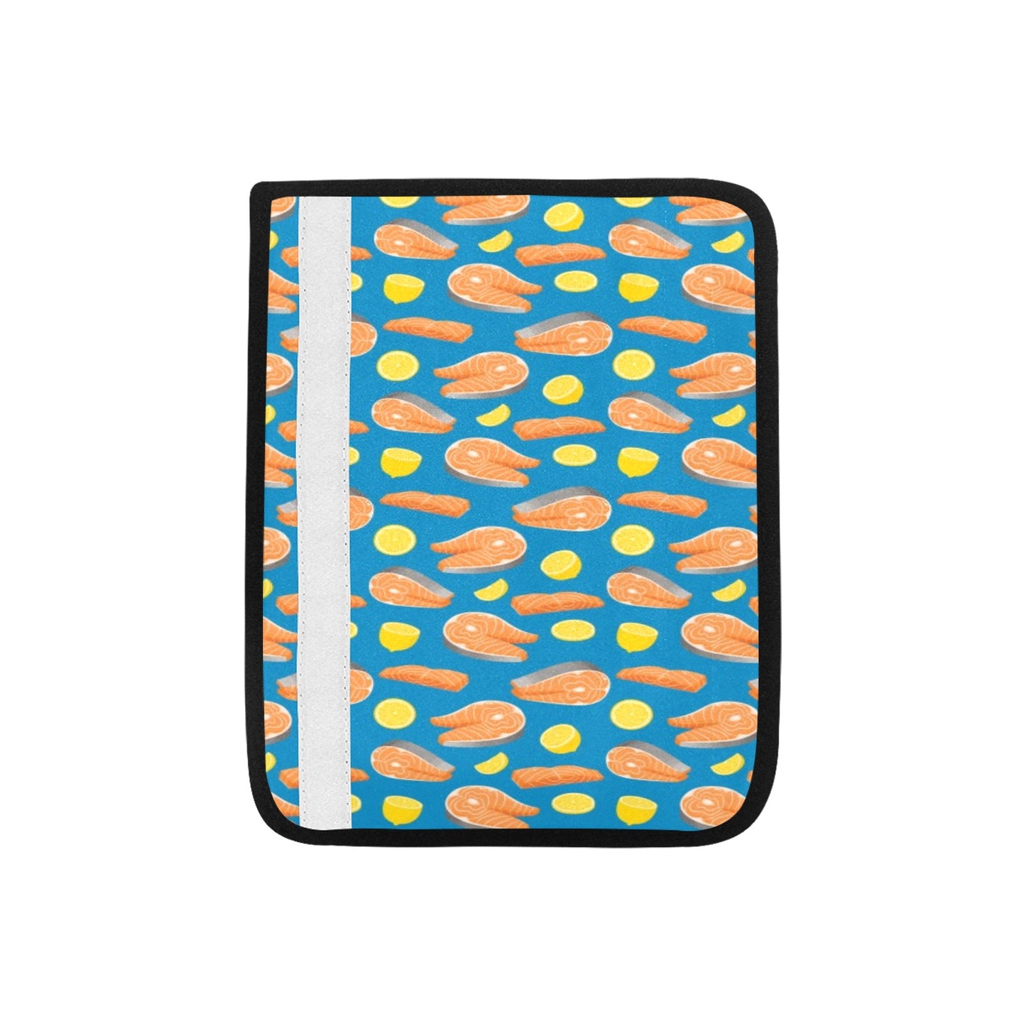 Salmon Steak With Lemon Print Design LKS308 Car Seat Belt Cover