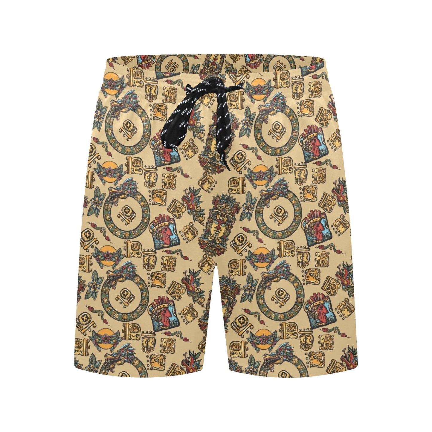 Totem Print Design LKS305 Men's Swim Trunks Beach Shorts