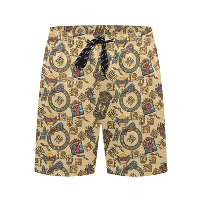 Totem Print Design LKS305 Men's Swim Trunks Beach Shorts