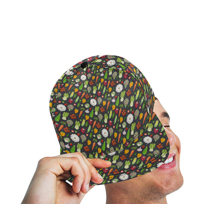 Vegan Pattern Themed Design Print Snapback Cap