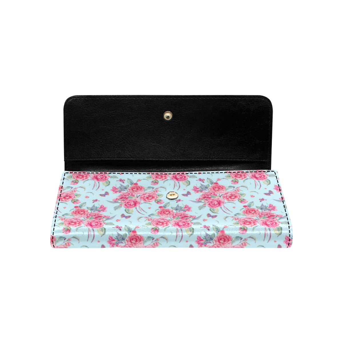 Camellia Pattern Print Design 01 Women's Trifold Wallet