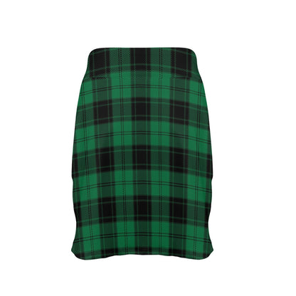 Tartan Green Print Design LKS302 17" Golf & Pickleball Skort with Pockets