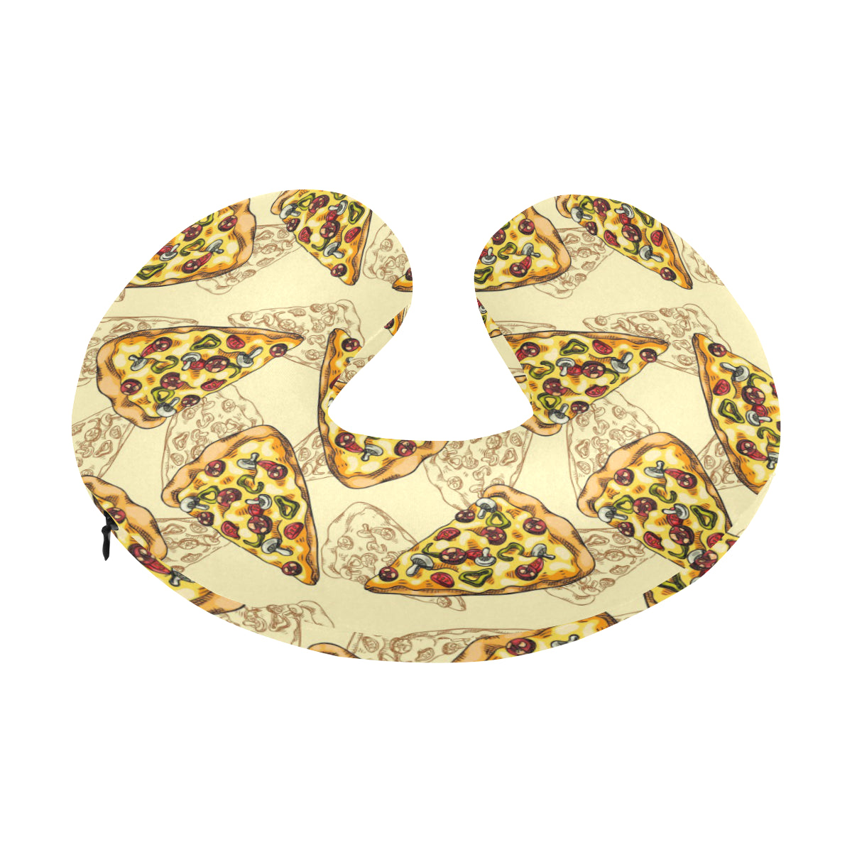 Pizza Pattern Print Design A01 U-Shaped Travel Neck Pillow