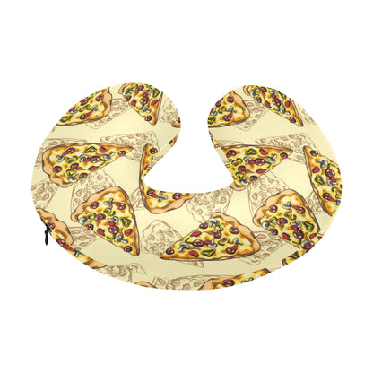 Pizza Pattern Print Design A01 U-Shaped Travel Neck Pillow