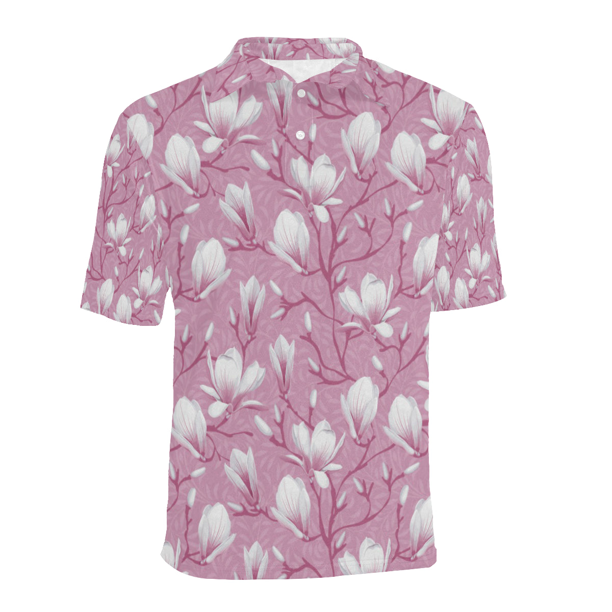 Magnolia Pattern Print Design MAG05 Men Polo Shirt
