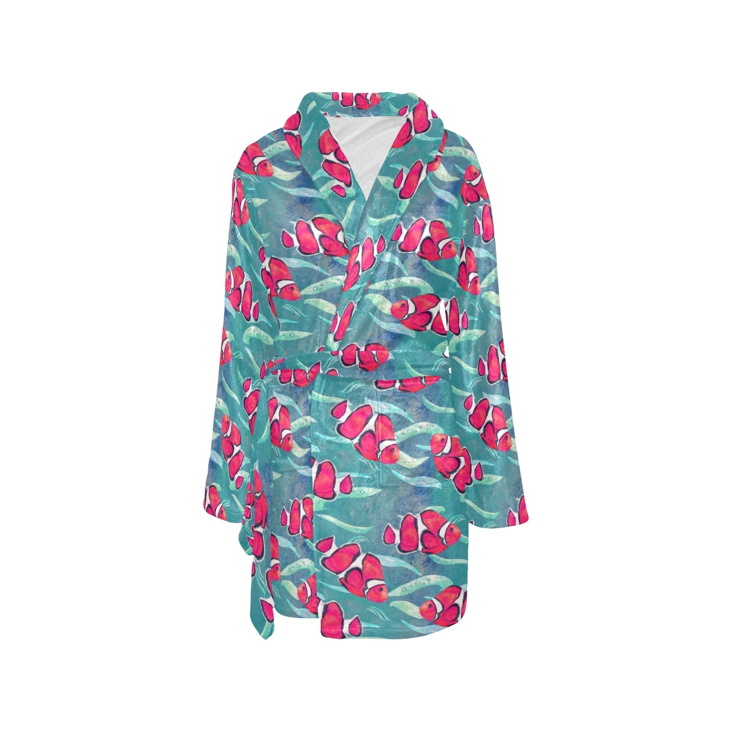 Clownfish Pattern Print Design 02 Women's Fleece Robe
