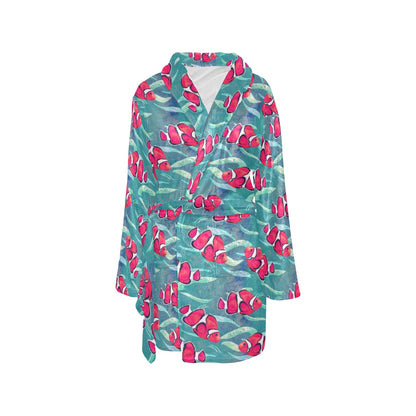 Clownfish Pattern Print Design 02 Women's Fleece Robe