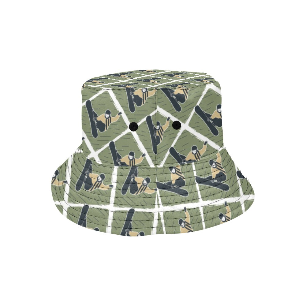 Snowboard Man Print Design LKS302 Unisex Bucket Hat