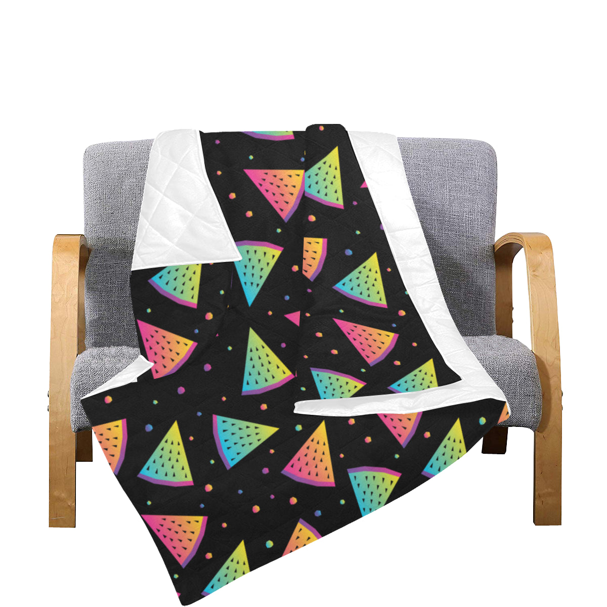 Rainbow Watermelon Pattern Print Design A04 Premium Quilt