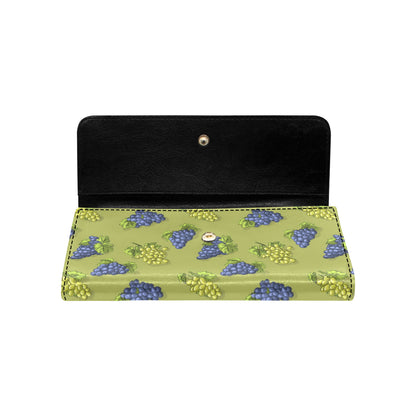 Grape Pattern Print Design GP08 Women's Trifold Wallet