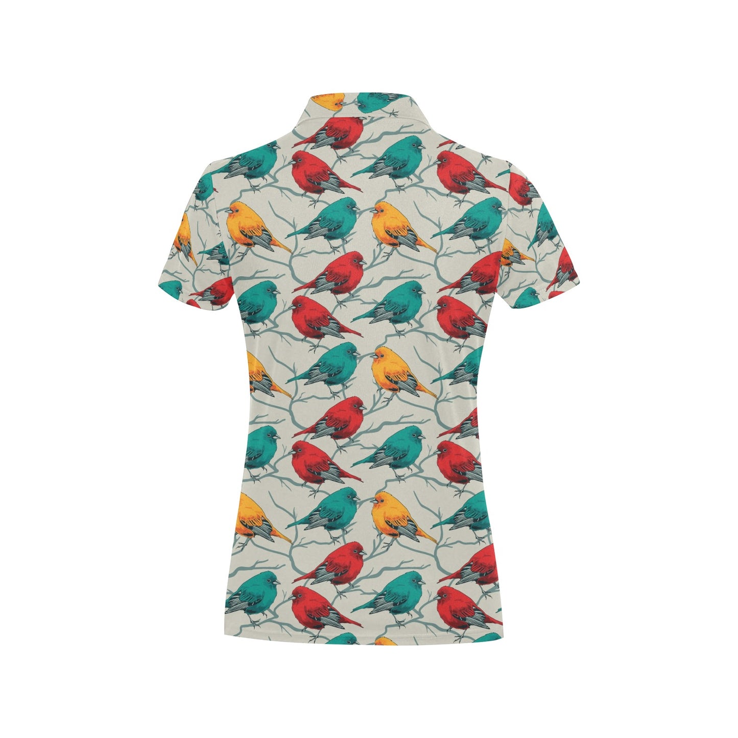 Birds Pattern Print Design 04 Women's Polo Shirt
