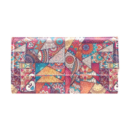 Patchwork Print Design LKS401 Women's Trifold Wallet