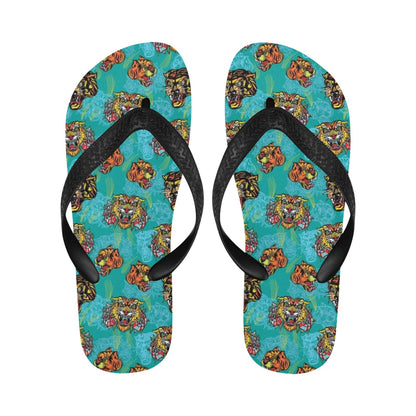 Tattoo Tiger Head Print Design LKS304 Flip Flops