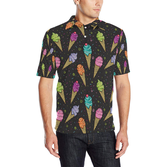 Ice Cream Pattern Print Design IC06 Men Polo Shirt