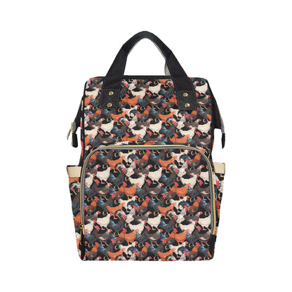 Chicken Print Pattern Diaper Bag Backpack