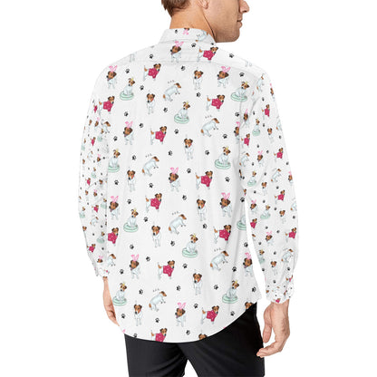 Russell Terriers Print Design LKS308 Men's Long Sleeve Dress Shirt