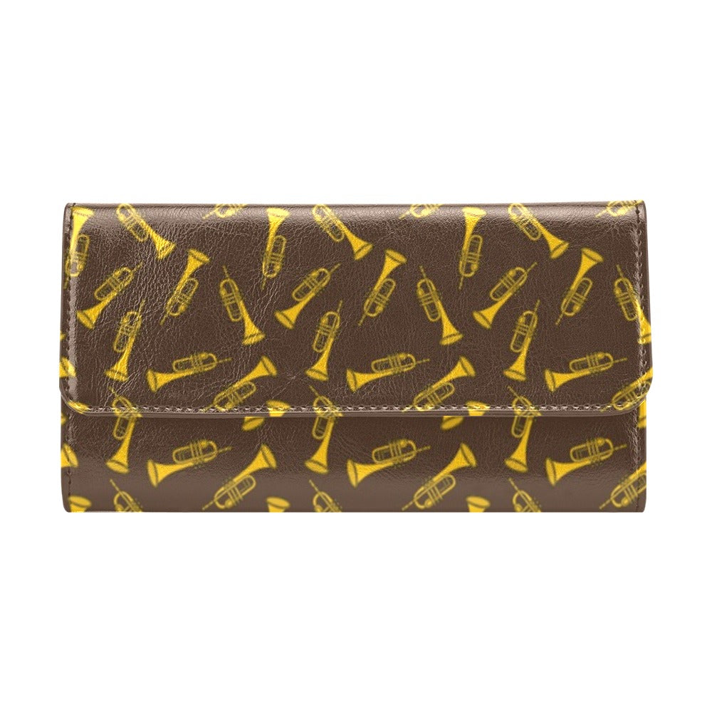 Trumpet Pattern Design Print Women's Trifold Wallet