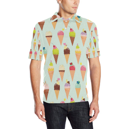 Ice Cream Pattern Print Design 03 Men Polo Shirt
