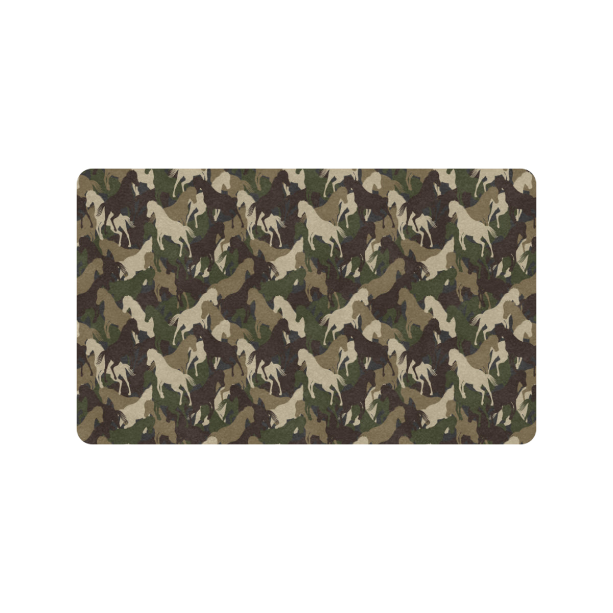 Horse Camo Themed Design Print Rubber Doormat