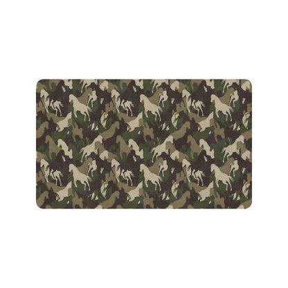 Horse Camo Themed Design Print Rubber Doormat