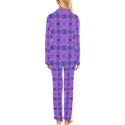 kaleidoscope Pattern Print Design Women's Long Pajama Set
