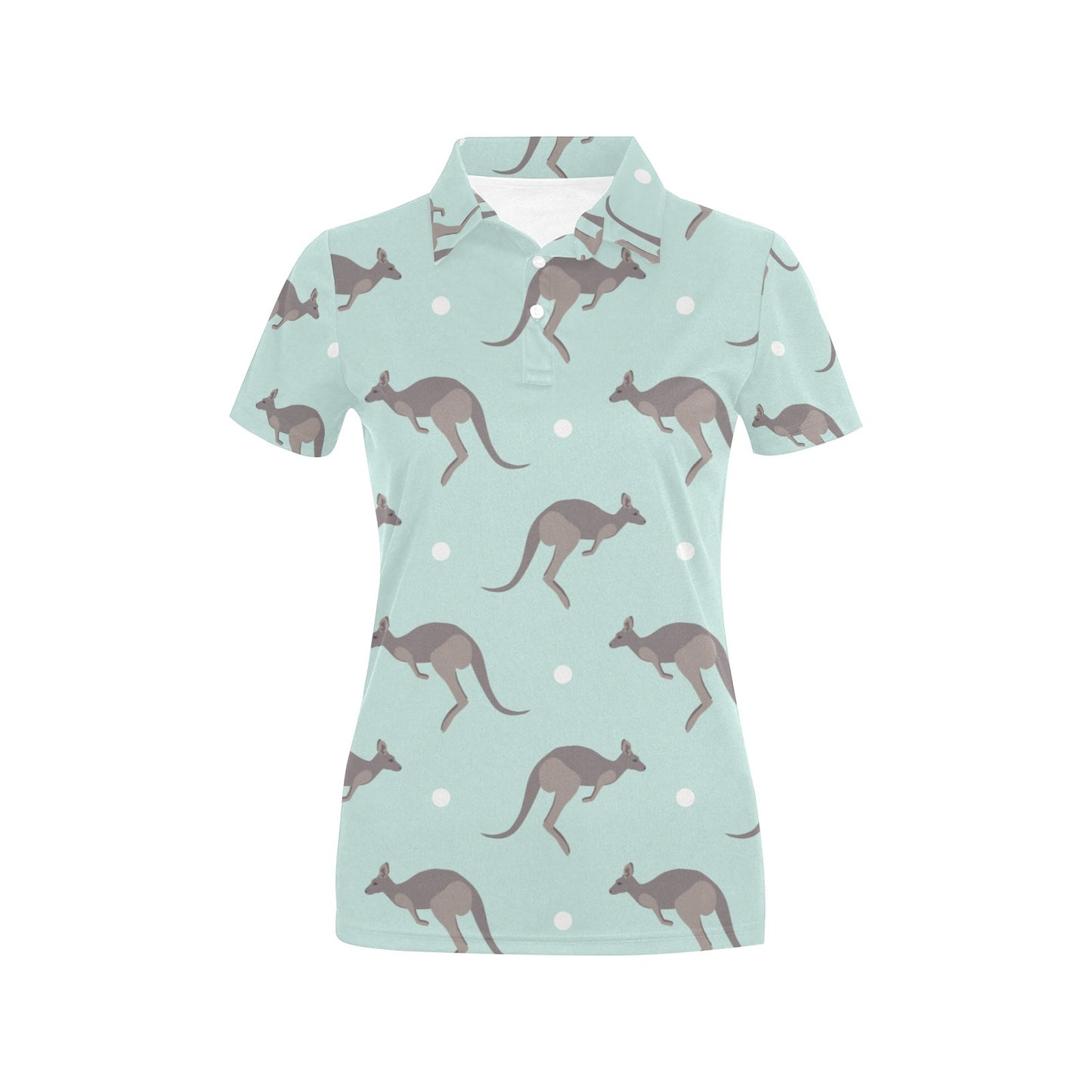 Kangaroos Pattern Print Design 04 Women's Polo Shirt