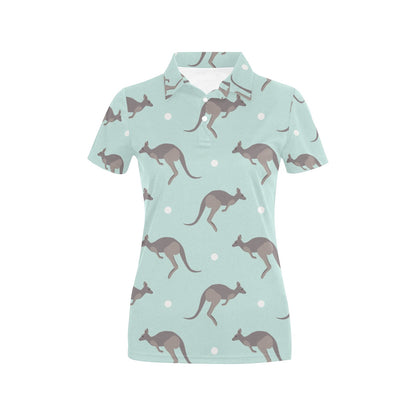 Kangaroos Pattern Print Design 04 Women's Polo Shirt