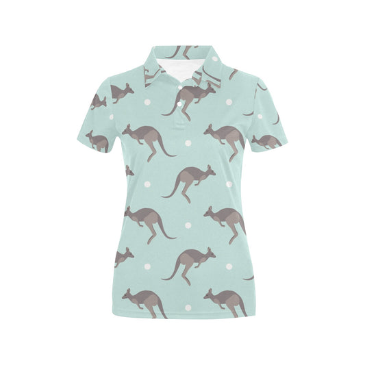 Kangaroos Pattern Print Design 04 Women's Polo Shirt