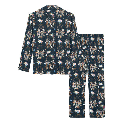 Dream Catcher Boho Floral Style Women's Long Pajama Set