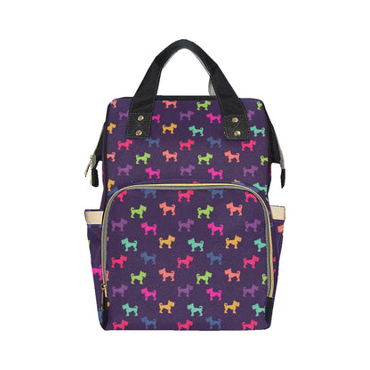 Schnauzers Pattern Print Design A05 Diaper Bag Backpack