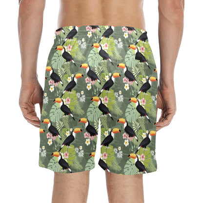 Toucan Print Design LKS304 Men's Swim Trunks Beach Shorts