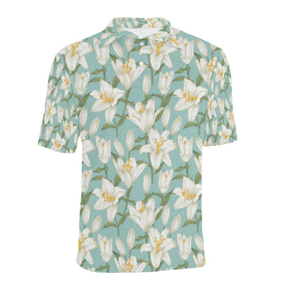 Lily Pattern Print Design LY09 Men Polo Shirt