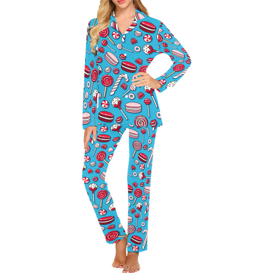 Candy Pattern Print Design 05 Women's Long Pajama Set