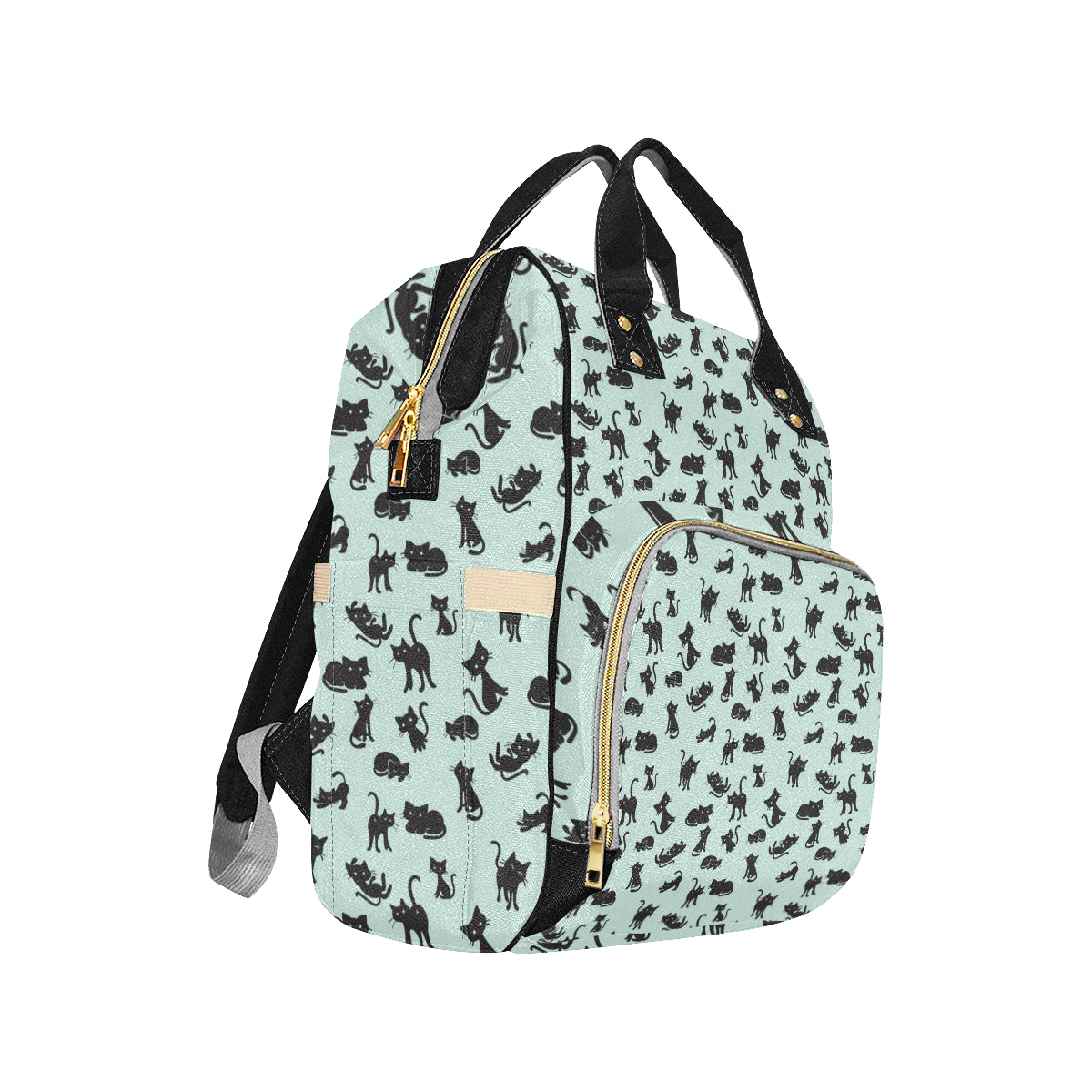 Black Cat Pattern Print Design 04 Diaper Bag Backpack
