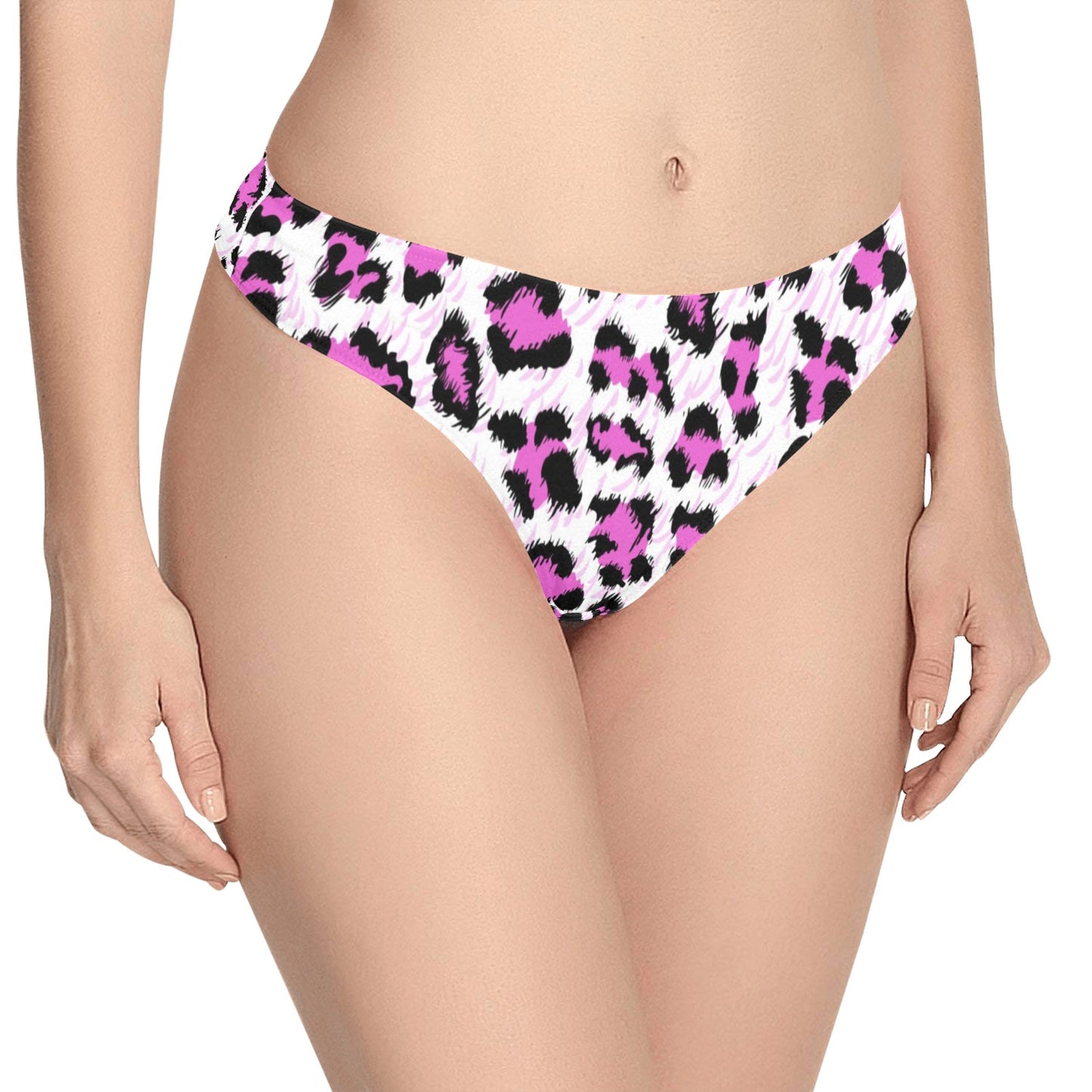 Leopard Pink Skin Print Women's Thongs