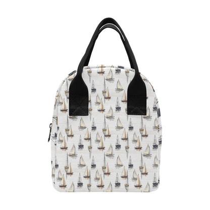 Sailboat Paint Pattern Print Design LKS307 Insulated Lunch Bag