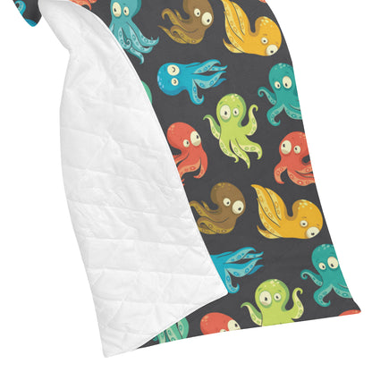 Octopus Pattern Print Design A01 Premium Quilt