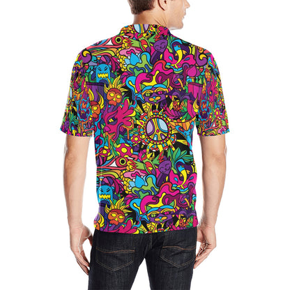 Trippy Print Design LKS304 Men Polo Shirt