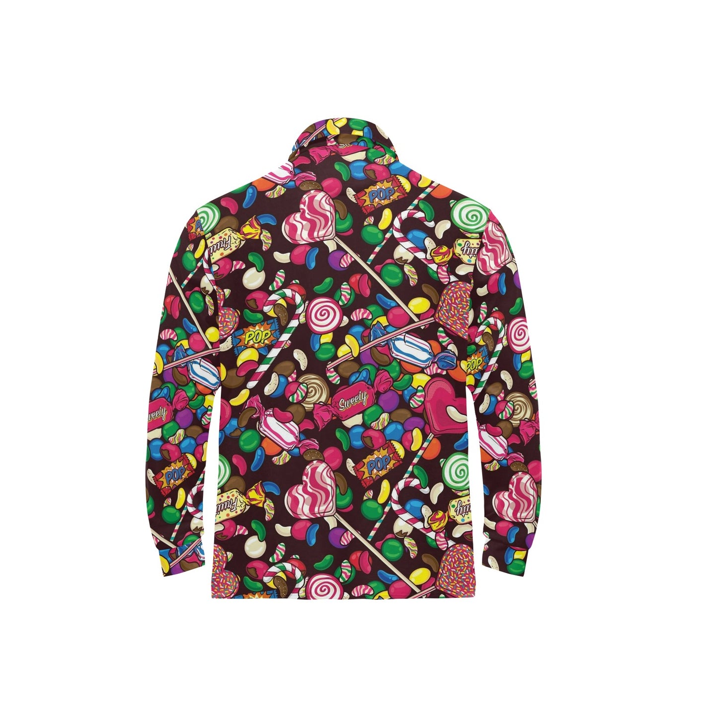 Candy Pattern Print Design CA02 Long Sleeve Polo Shirt For Men's