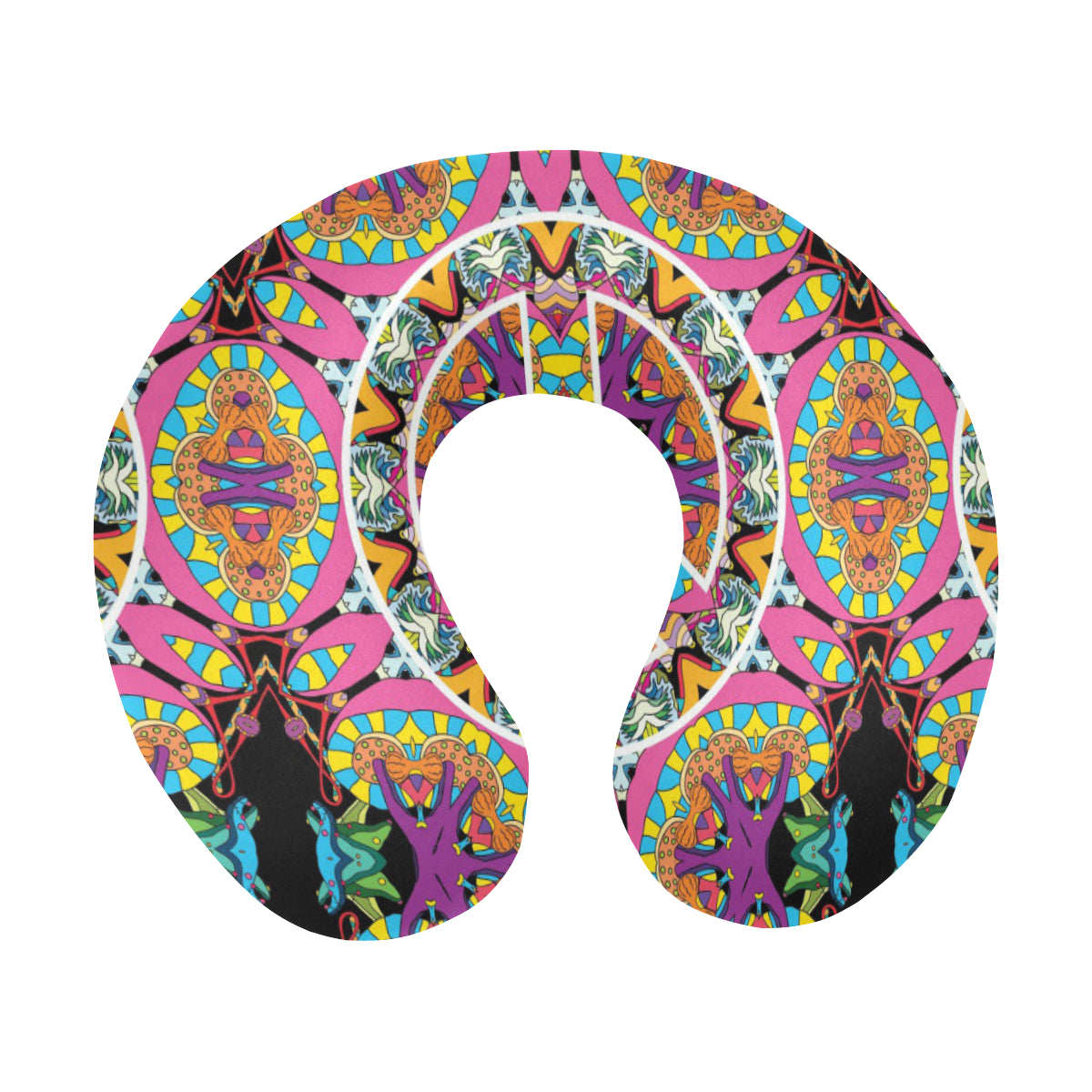 Peace Sign Pattern Print Design A03 U-Shaped Travel Neck Pillow