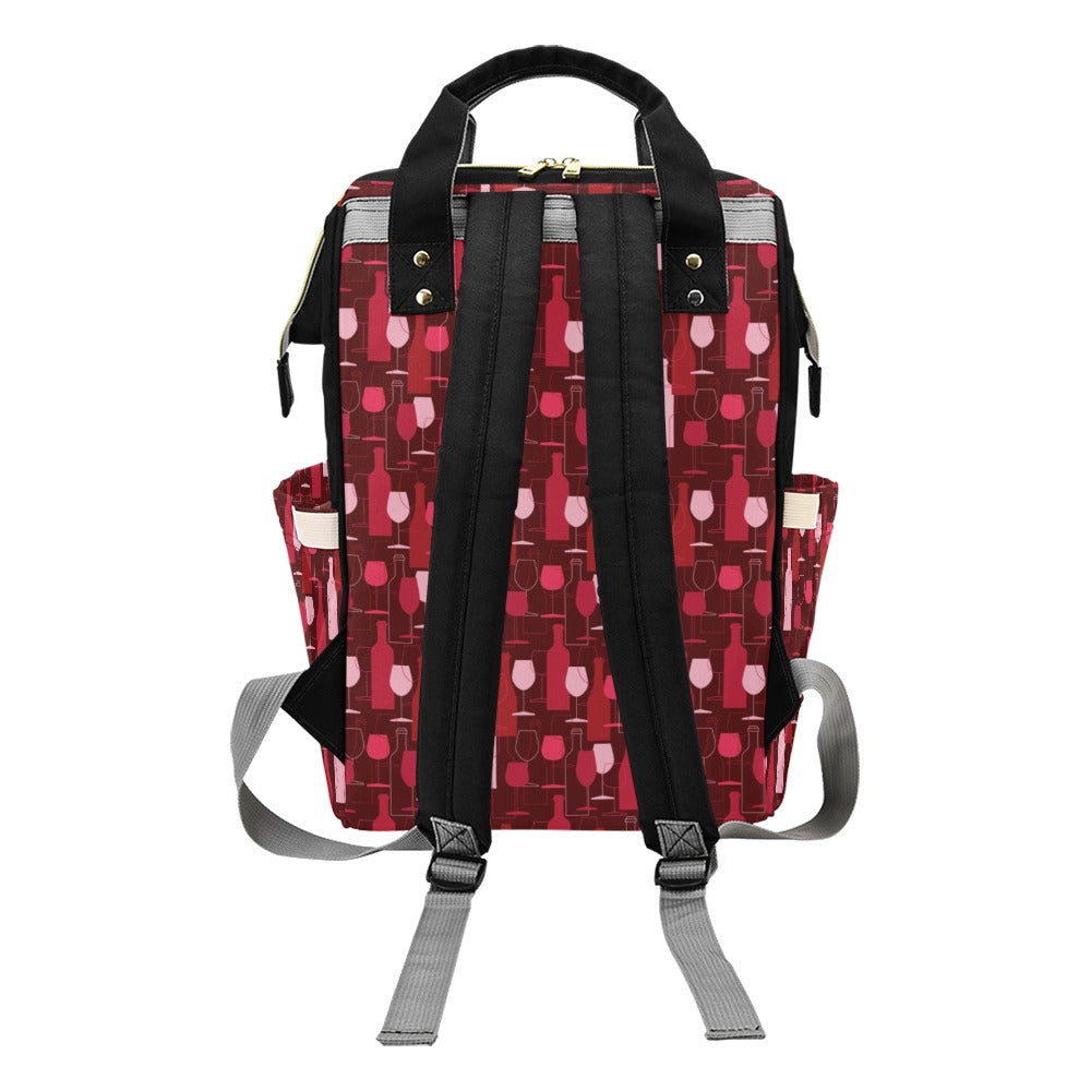 Wine Print Design LKS304 Diaper Bag Backpack